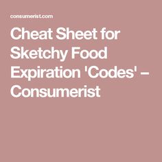 Expiration Code Cheat Sheet